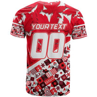 Personalized Canada Hockey Helmet T Shirt Maple Leaf Pattern