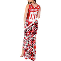 Personalized Canada Hockey Helmet Tank Maxi Dress Maple Leaf Pattern