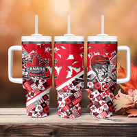 Canada Hockey Helmet Tumbler With Handle Maple Leaf Pattern