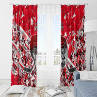 Canada Hockey Helmet Window Curtain Maple Leaf Pattern