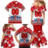Personalized Canada Elite Hockey Family Matching Mermaid Dress and Hawaiian Shirt Champions Spirit