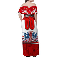 Personalized Canada Elite Hockey Family Matching Off Shoulder Maxi Dress and Hawaiian Shirt Champions Spirit