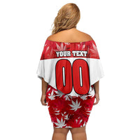 Personalized Canada Elite Hockey Family Matching Off Shoulder Short Dress and Hawaiian Shirt Champions Spirit