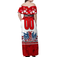 Personalized Canada Elite Hockey Off Shoulder Maxi Dress Champions Spirit