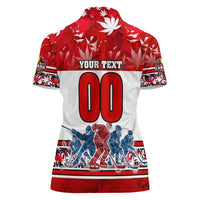 Personalized Canada Elite Hockey Women Polo Shirt Champions Spirit