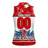 Personalized Canada Elite Hockey Women Sleeveless Polo Shirt Champions Spirit
