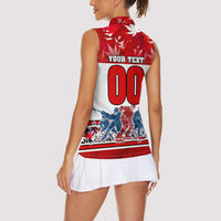 Personalized Canada Elite Hockey Women Sleeveless Polo Shirt Champions Spirit