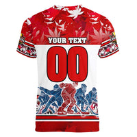 Personalized Canada Elite Hockey Women V-Neck T-Shirt Champions Spirit