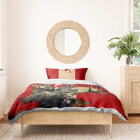 Canada Moose Bedding Set Canadian Flag Maple Leaf Vintage