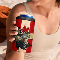 Canada Moose 4 in 1 Can Cooler Tumbler Canadian Flag Maple Leaf Vintage