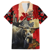 Personalized Canada Moose Family Matching Off The Shoulder Long Sleeve Dress and Hawaiian Shirt Canadian Flag Maple Leaf Vintage