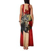 Personalized Canada Moose Family Matching Tank Maxi Dress and Hawaiian Shirt Canadian Flag Maple Leaf Vintage