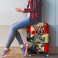 Canada Moose Luggage Cover Canadian Flag Maple Leaf Vintage