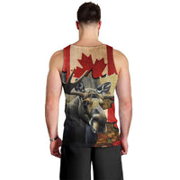 Personalized Canada Moose Men Tank Top Canadian Flag Maple Leaf Vintage