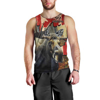 Personalized Canada Moose Men Tank Top Canadian Flag Maple Leaf Vintage