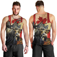 Personalized Canada Moose Men Tank Top Canadian Flag Maple Leaf Vintage