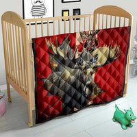 Canada Moose Quilt Canadian Flag Maple Leaf Vintage