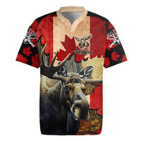 Personalized Canada Moose Rugby Jersey Canadian Flag Maple Leaf Vintage
