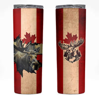 Canada Moose Skinny Tumbler Canadian Flag Maple Leaf Vintage