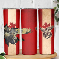 Canada Moose Skinny Tumbler Canadian Flag Maple Leaf Vintage