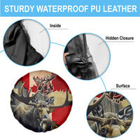 Canada Moose Spare Tire Cover Canadian Flag Maple Leaf Vintage