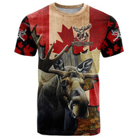 Personalized Canada Moose T Shirt Canadian Flag Maple Leaf Vintage