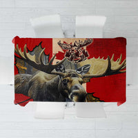 Canada Moose Tablecloth Canadian Flag Maple Leaf Vintage