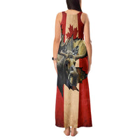 Personalized Canada Moose Tank Maxi Dress Canadian Flag Maple Leaf Vintage