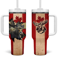 Canada Moose Tumbler With Handle Canadian Flag Maple Leaf Vintage