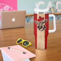 Canada Moose Tumbler With Handle Canadian Flag Maple Leaf Vintage