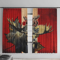 Canada Moose Window Curtain Canadian Flag Maple Leaf Vintage