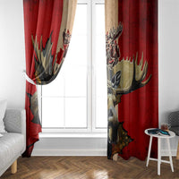 Canada Moose Window Curtain Canadian Flag Maple Leaf Vintage