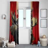 Canada Moose Window Curtain Canadian Flag Maple Leaf Vintage
