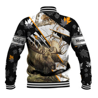 Personalized Moose Hunting Baseball Jacket Autumn Wilderness Adventure Camo