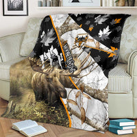 Moose Hunting Blanket Autumn Wilderness Adventure Camo