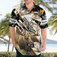 Personalized Moose Hunting Hawaiian Shirt Autumn Wilderness Adventure Camo