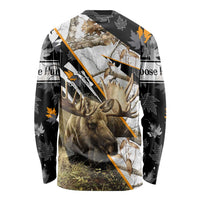Personalized Moose Hunting Long Sleeve Shirt Autumn Wilderness Adventure Camo