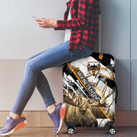 Moose Hunting Luggage Cover Autumn Wilderness Adventure Camo