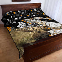 Moose Hunting Quilt Bed Set Autumn Wilderness Adventure Camo