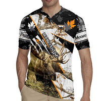 Personalized Moose Hunting Rugby Jersey Autumn Wilderness Adventure Camo