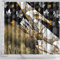 Moose Hunting Shower Curtain Autumn Wilderness Adventure Camo