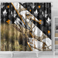 Moose Hunting Shower Curtain Autumn Wilderness Adventure Camo