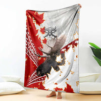 Moose Hunting Blanket Canada Maple Leaf