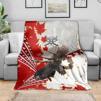 Moose Hunting Blanket Canada Maple Leaf