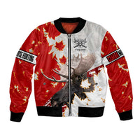 Moose Hunting Bomber Jacket Canada Maple Leaf