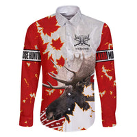 Moose Hunting Family Matching Tank Maxi Dress and Hawaiian Shirt Canada Maple Leaf