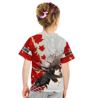 Moose Hunting Kid T Shirt Canada Maple Leaf