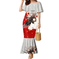 Moose Hunting Mermaid Dress Canada Maple Leaf