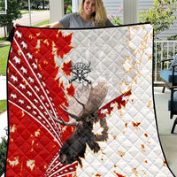 Moose Hunting Quilt Canada Maple Leaf