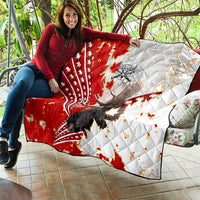 Moose Hunting Quilt Canada Maple Leaf